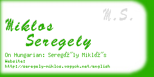 miklos seregely business card